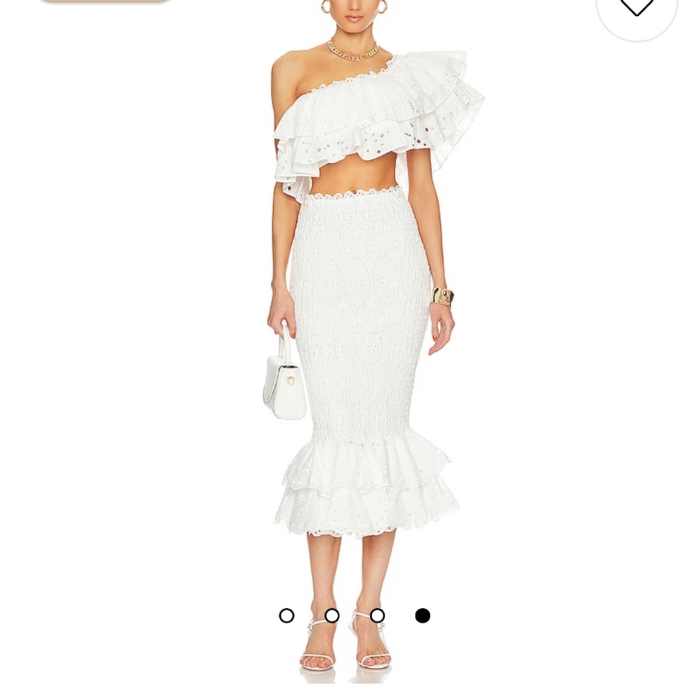 Charo Ruiz Ibiza Liliana Midi Skirt in White Fruition - Picture 4 of 9